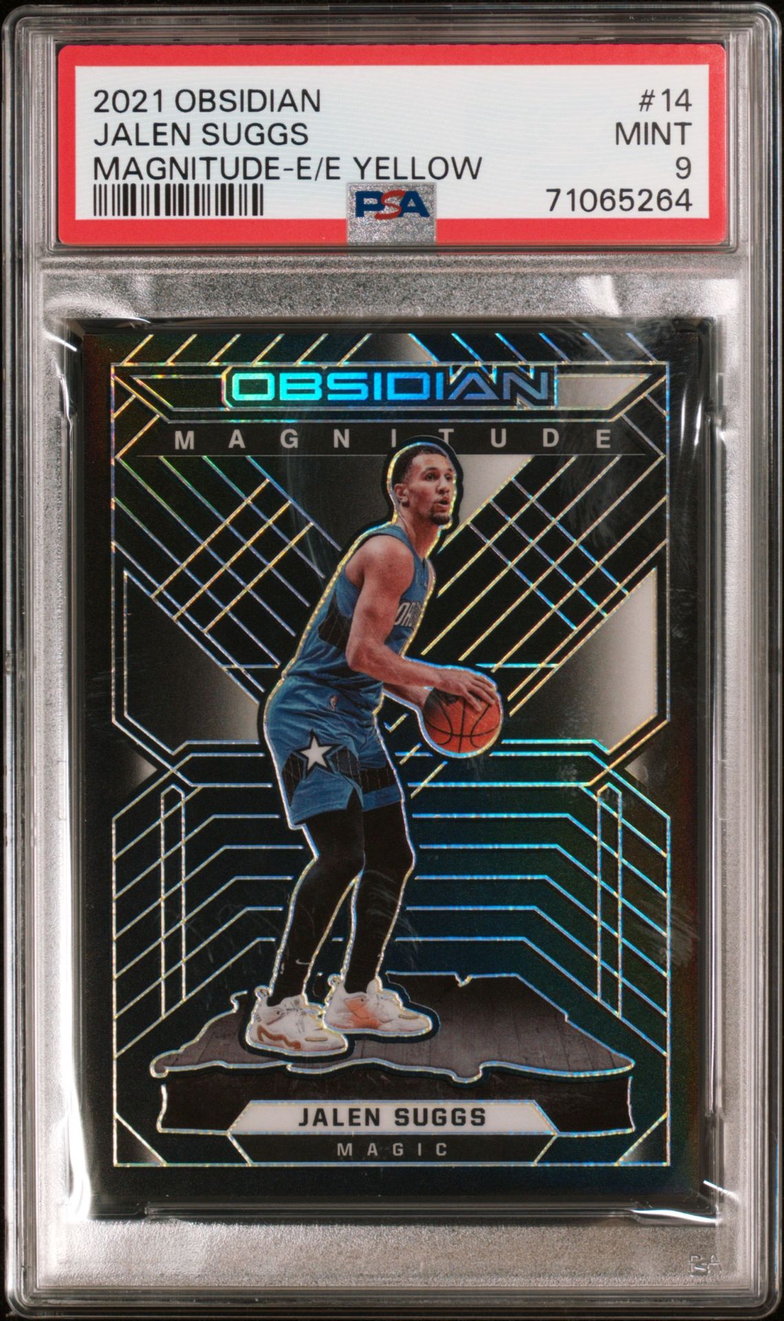 2021 Panini PANINI OBSIDIAN MAGNITUDE E/E YELLOW #14 Jalen Suggs front