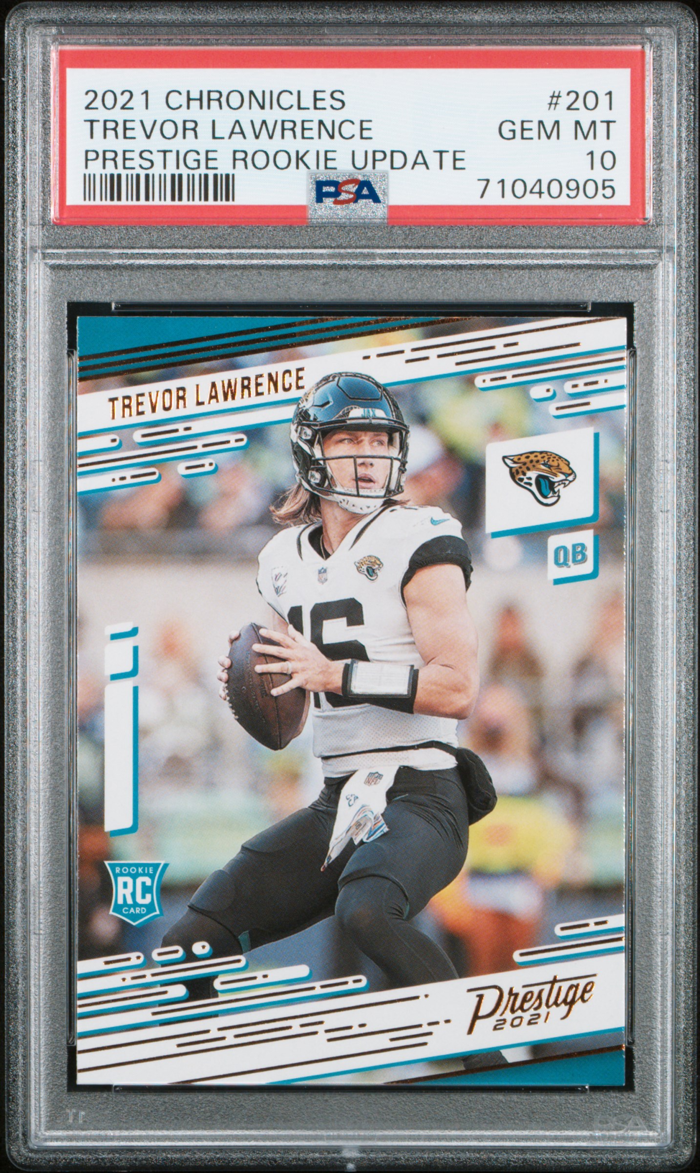 2021 Panini Chronicles Prestige Rookie Update Trevor Lawrence #201 (Prestige Rookie Update) Gem Mt 10 front