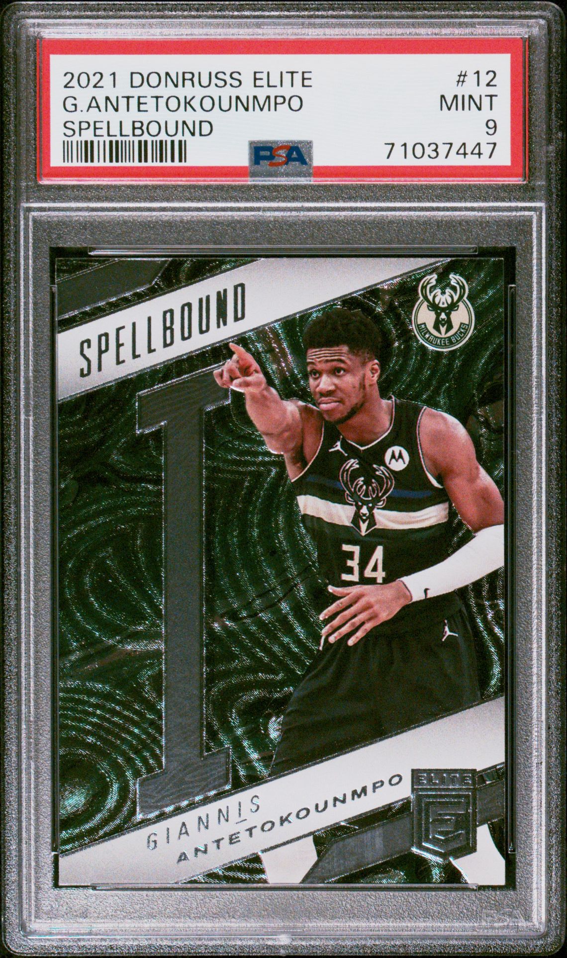 2021 Panini PANINI DONRUSS ELITE SPELLBOUND #12 G.Antetokounmpo front