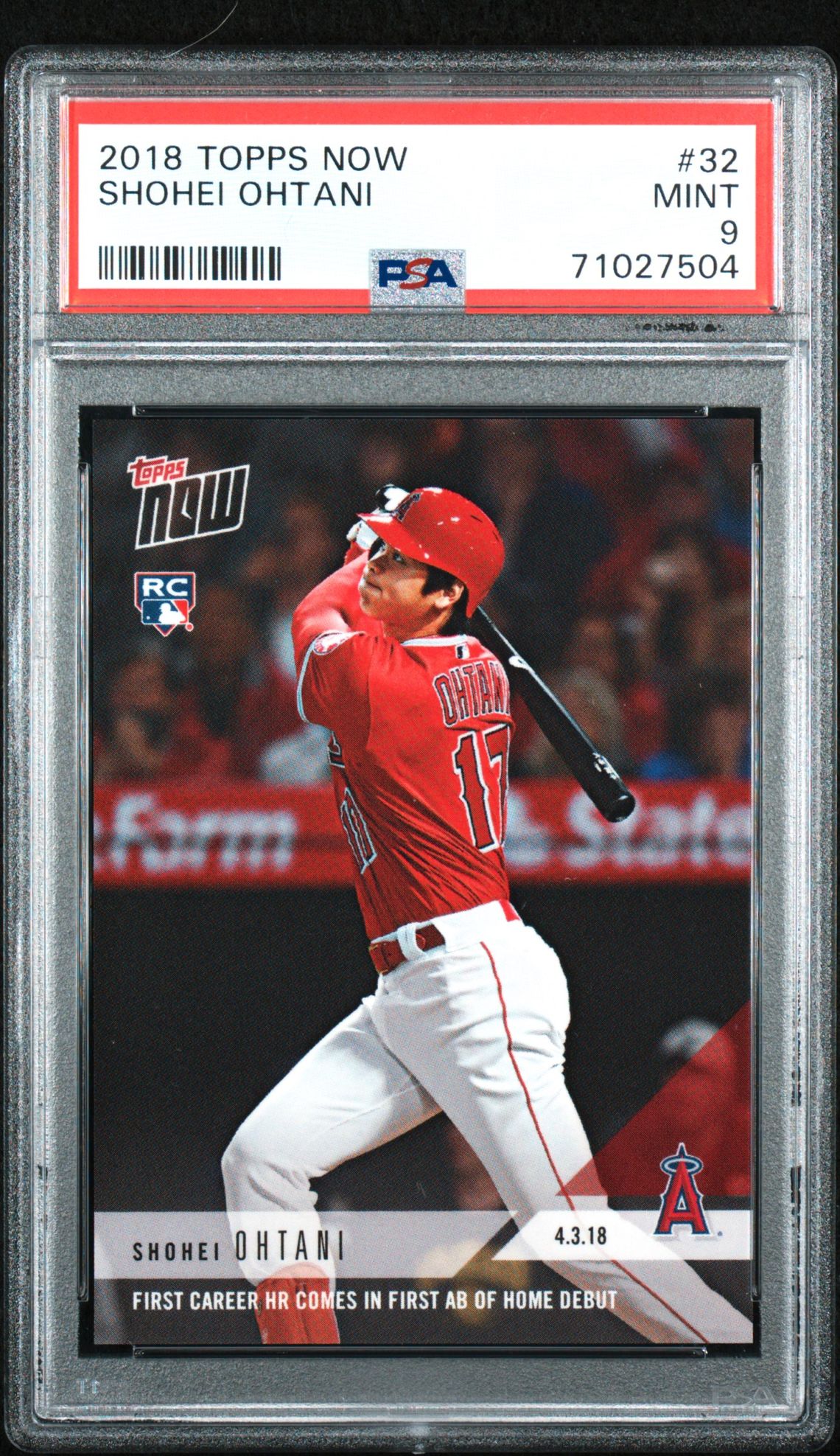 2018 Topps Now Shohei Ohtani #32 Mint 9 front