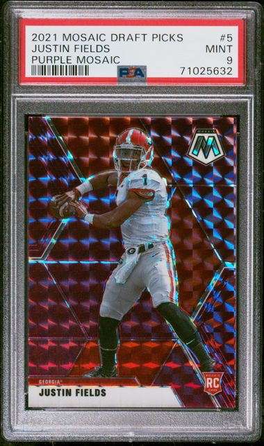 2021 Panini Select Die-Cut Green/Yellow Prizm 50 Justin Fields – PSA MINT 9  on Goldin Auctions