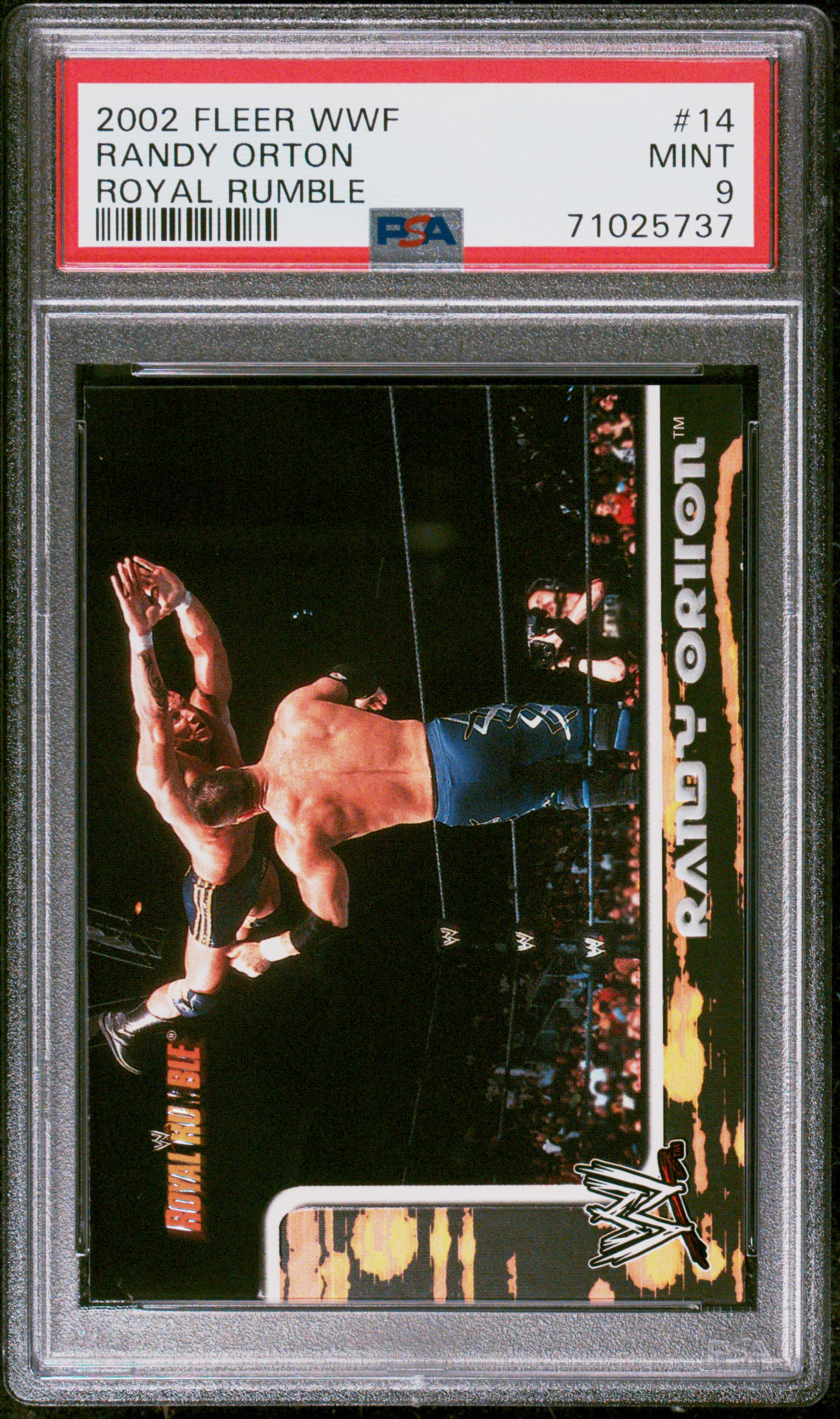2002 Fleer WWF Royal Rumble #14 Randy Orton Rookie Card - PSA MINT 9