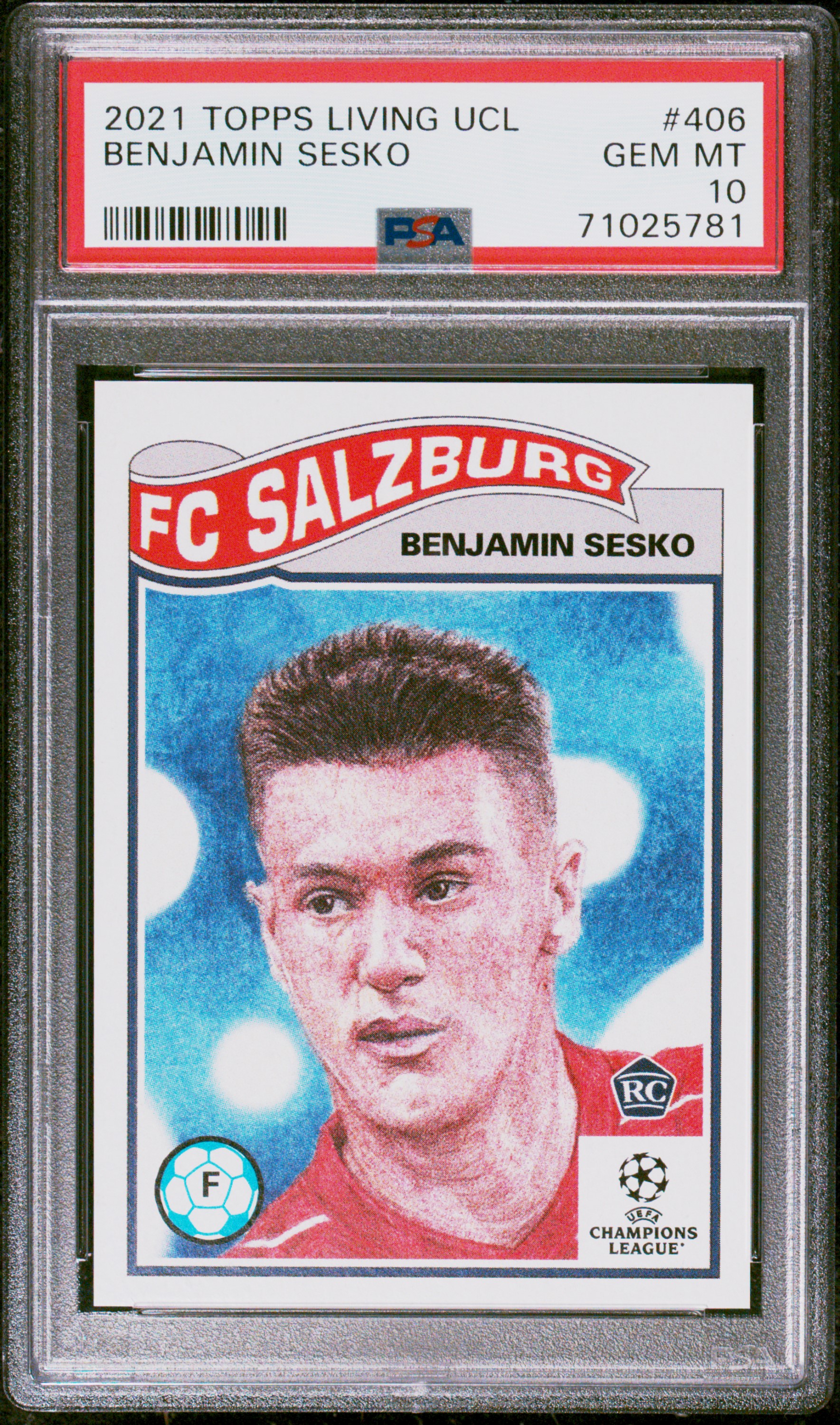 2021 Topps Living Uefa Champions League #406 Benjamin Sesko PSA 10