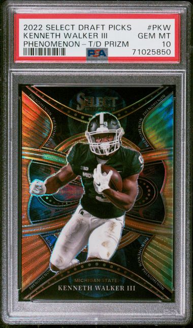 Kenneth Walker III 2022 Panini Chronicles Prizm Black Rookie Card