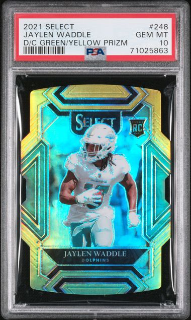 Jaylen Waddle 2021 PANINI PRIZM ROOKIE RC GREEN PULSAR