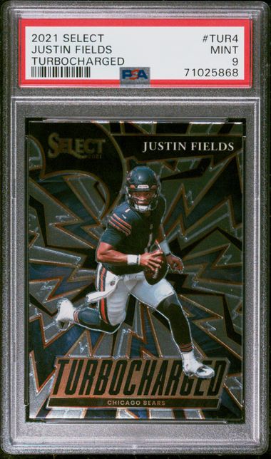 2021 Panini Select Die-Cut Green/Yellow Prizm 50 Justin Fields – PSA MINT 9  on Goldin Auctions