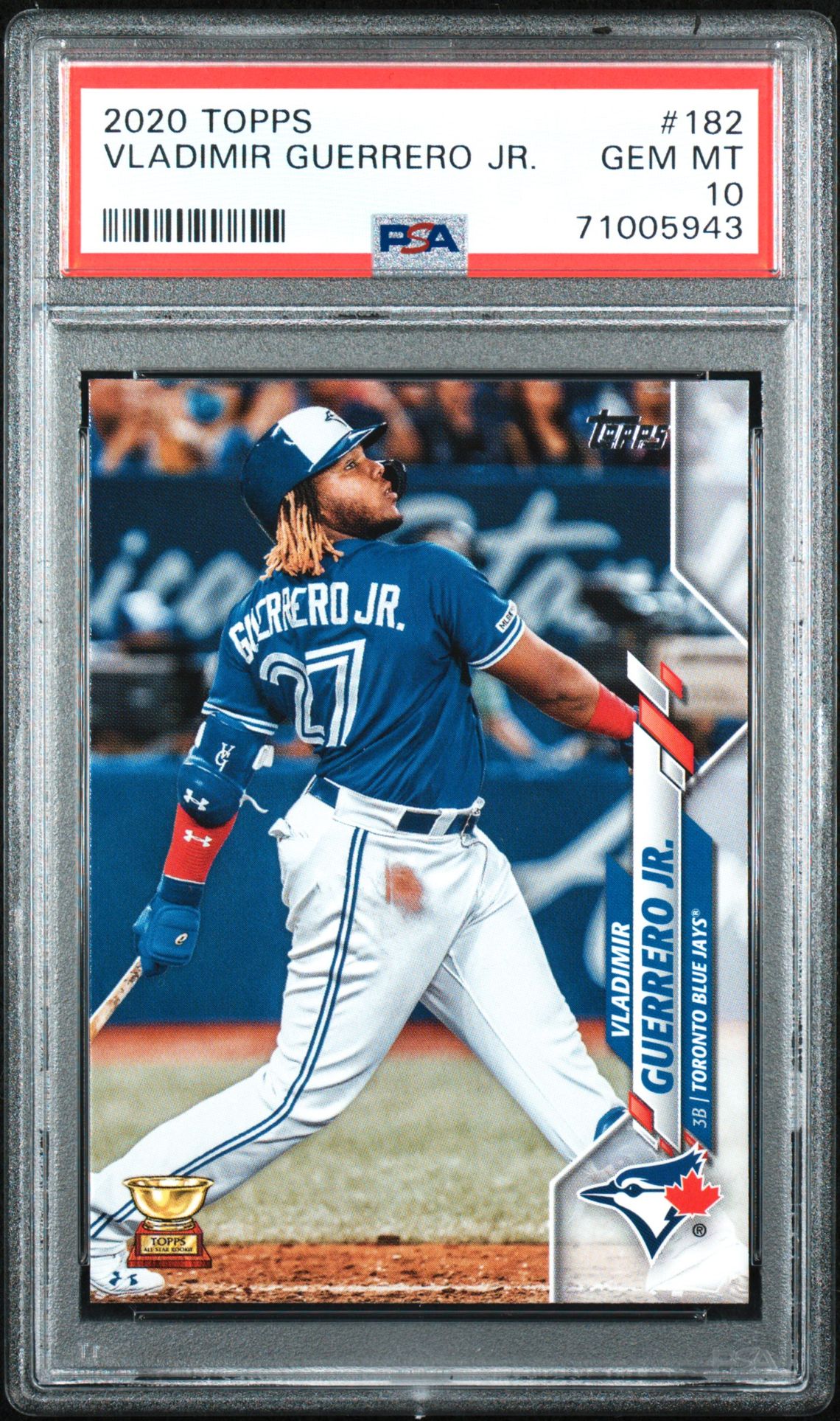 2020 Topps Vladimir Guerrero Jr. #182 Gem Mt 10 front view - PSA graded GEM MT 10
