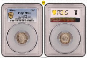 1894-A 50C Gad-419a F-189 MS65