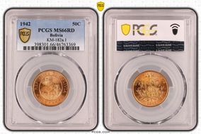 1942 50C KM-182a.1 MS66RD