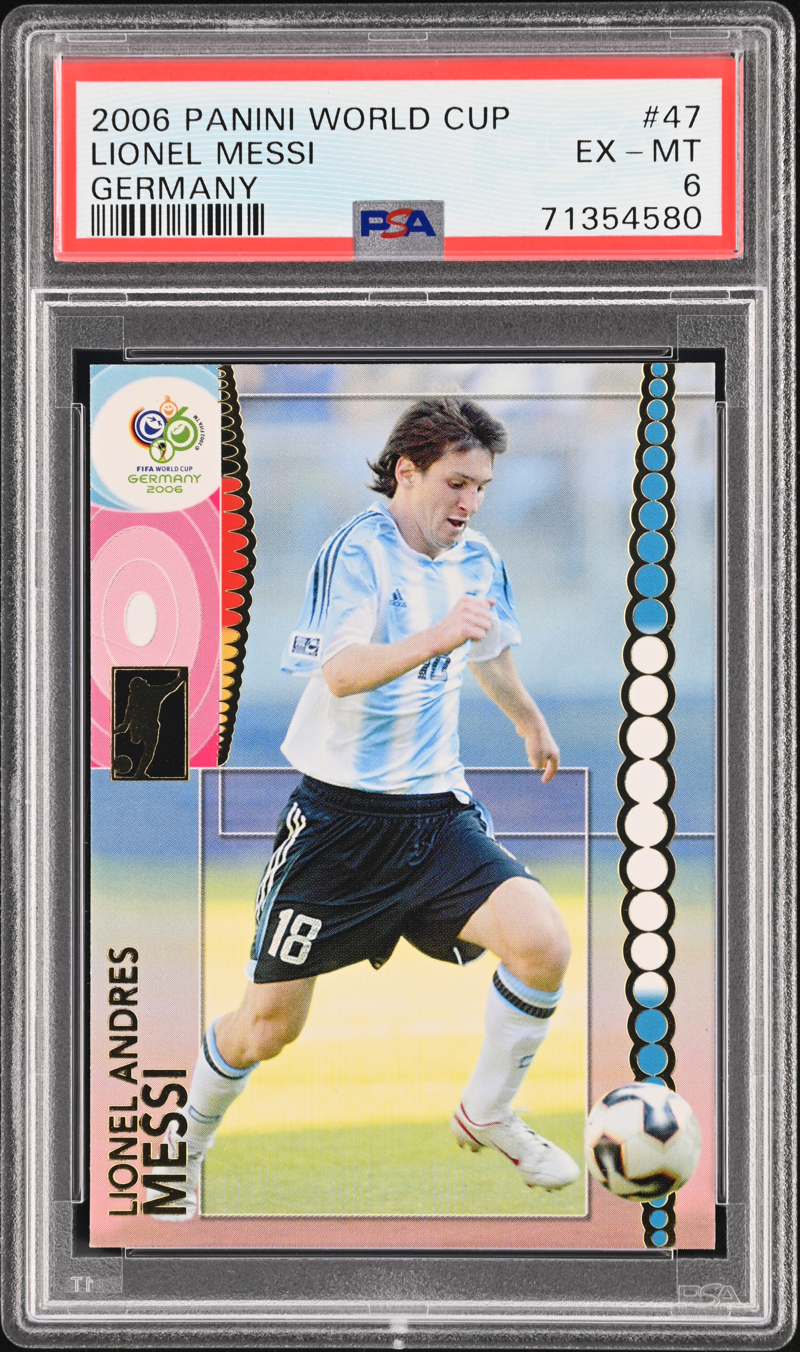 2006 Panini World Cup Germany #47 Lionel Messi – PSA EX-MT 6