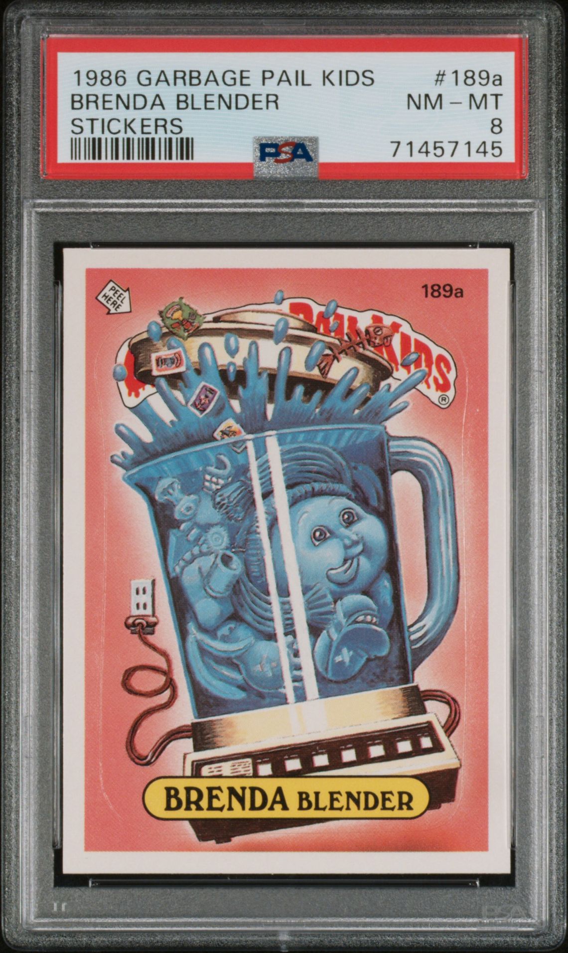 1986 Topps GARBAGE PAIL KIDS STICKERS #189A Brenda Blender front