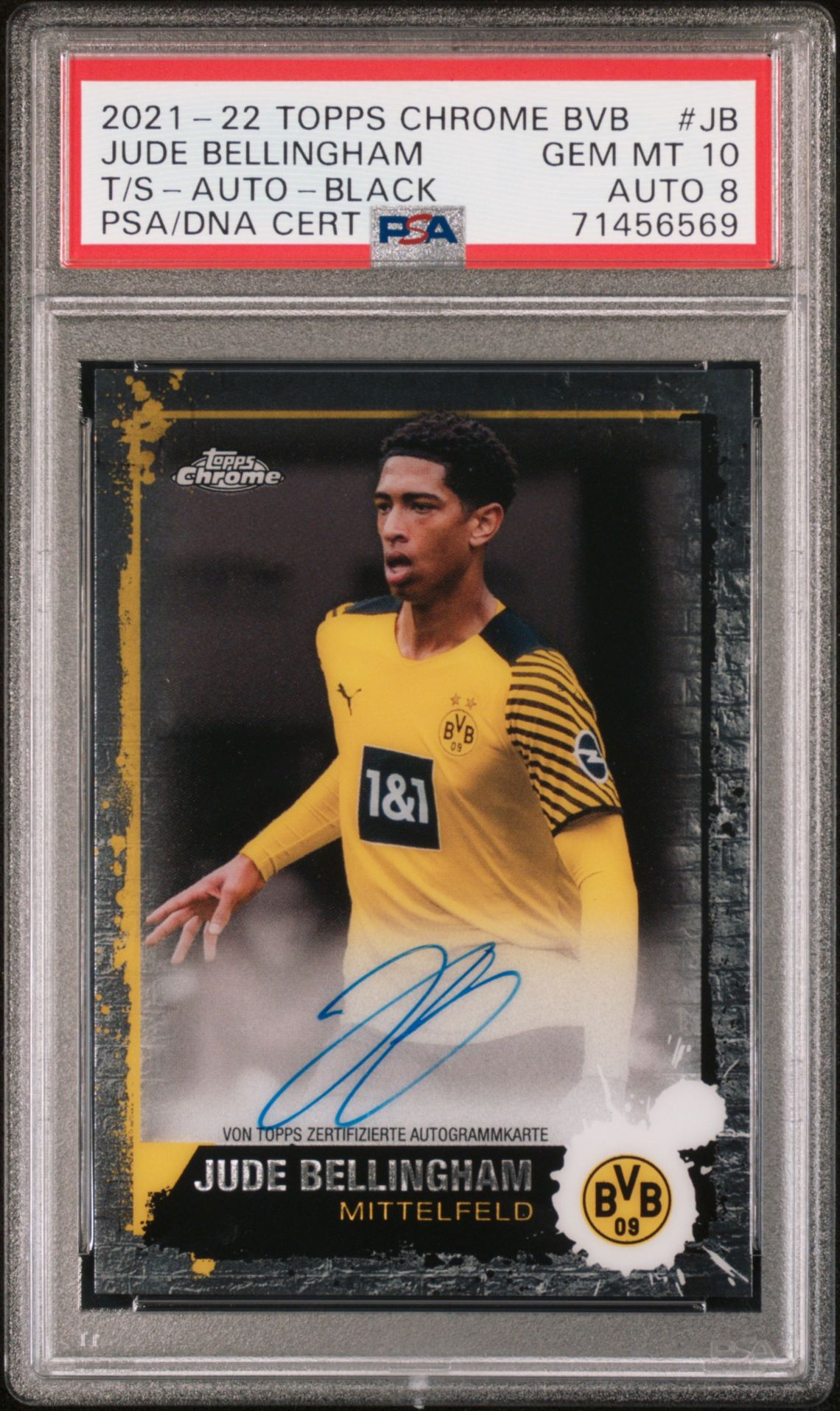 2021 Topps Chrome TOPPS CHROME BVB BORUSSIA DORTMUND TEAM SET AUTOGRAPHS T/S-AUTO-BLACK #JB Jude Bellingham front