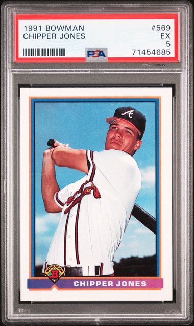 Lot - 1991 Topps # 333 Chipper Jones Rookie Card