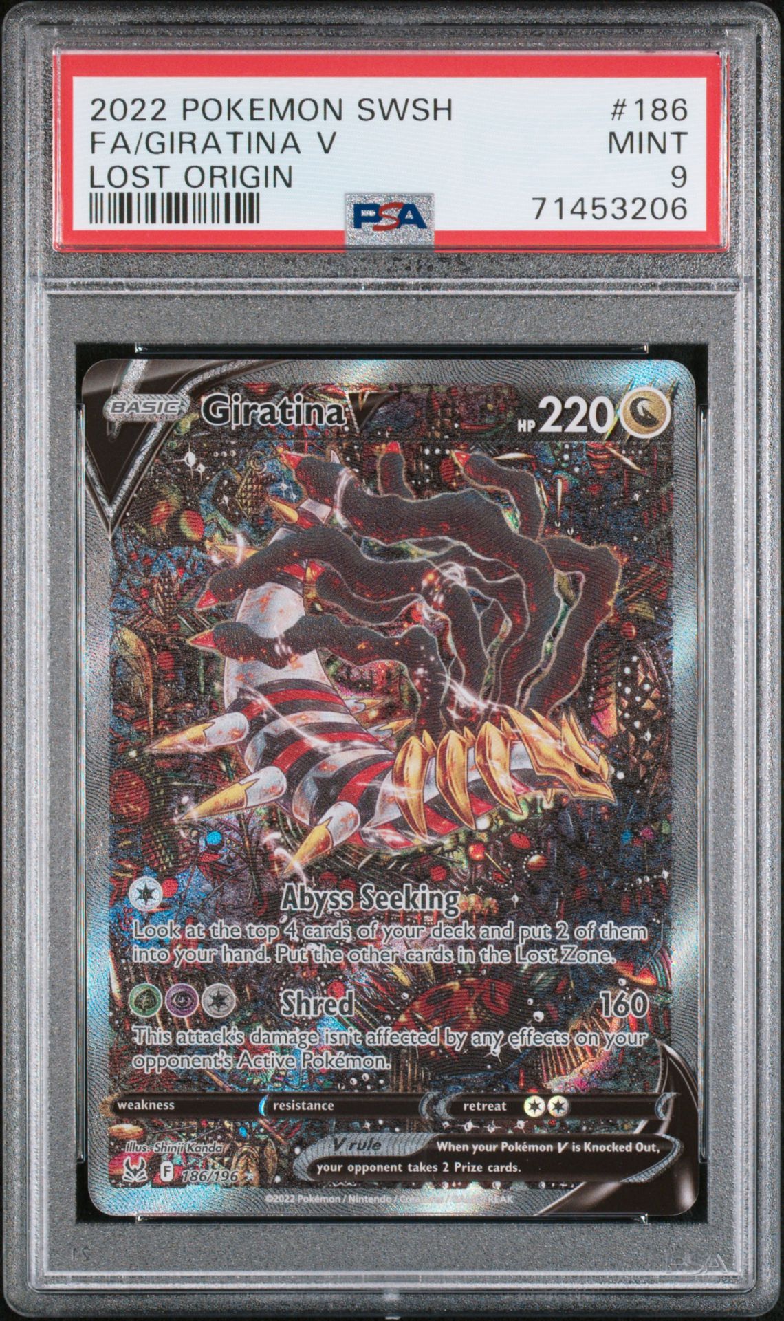 2022 Pokemon POKEMON SWORD & SHIELD LOST ORIGIN #186 Fa/Giratina V front