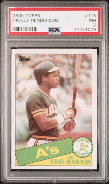 1985 Topps #115 Rickey Henderson front