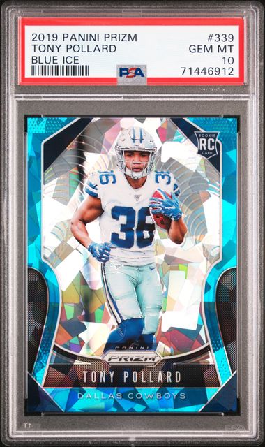 Tony Pollard Dallas Cowboys 2019 Panini Prizm Blue Ice Prizm