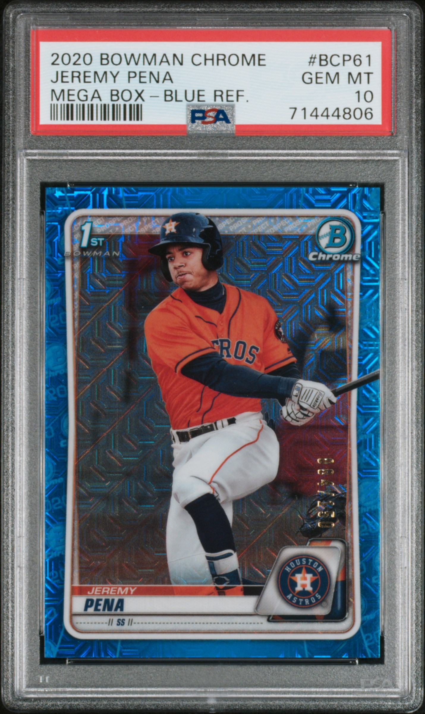 2020 Bowman Chrome Mega Box Blue Refractor #BCP-61 Jeremy Pena Rookie Card (#084/150) – PSA GEM MT 10