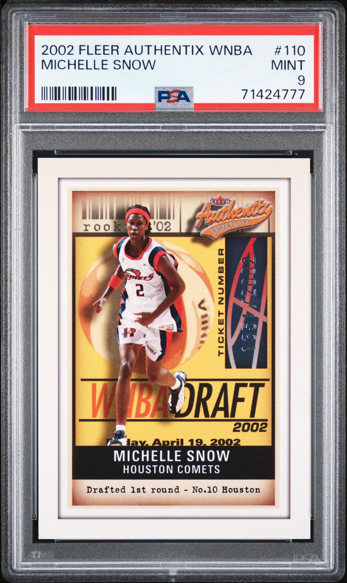 2002 Fleer FLEER AUTHENTIX WNBA #110 Michelle Snow front