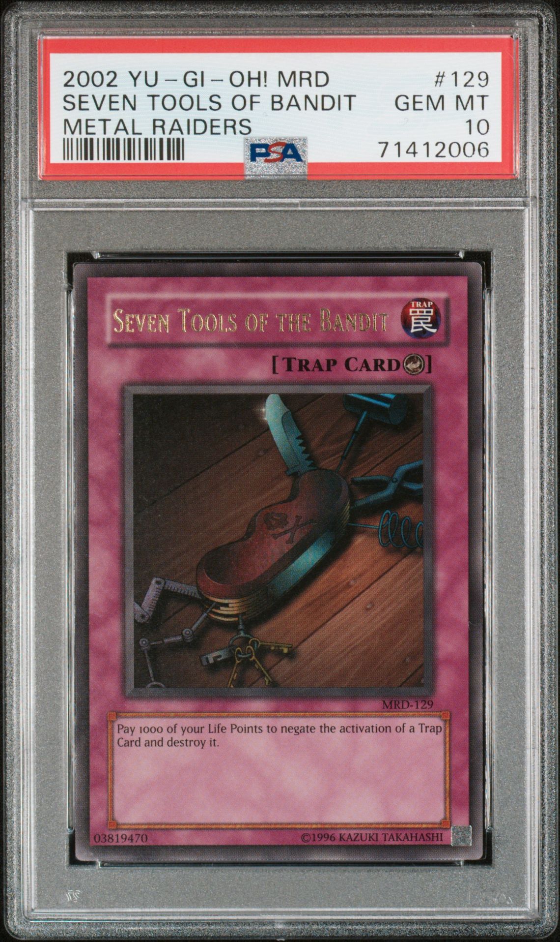 2002 Yu-Gi-Oh! YU-GI-OH! MRD-METAL RAIDERS #129 Seven Tools Of Bandit front