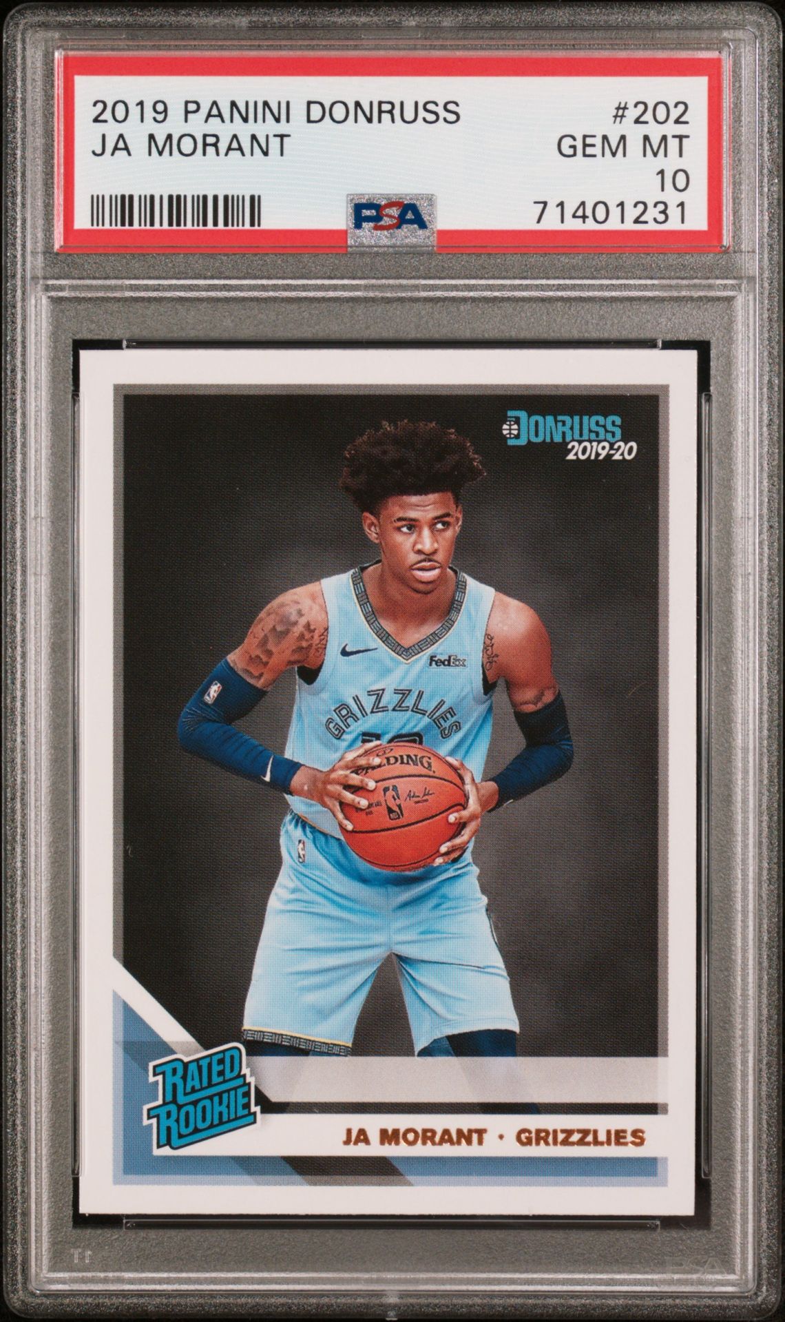 2019 Panini Donruss Ja Morant #202 Gem Mt 10 front
