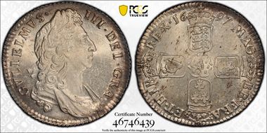 1697 Shil S-3497 1st Bust MS64