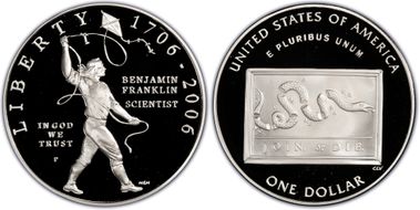 2006-P $1 Franklin-Scientist PR69DCAM