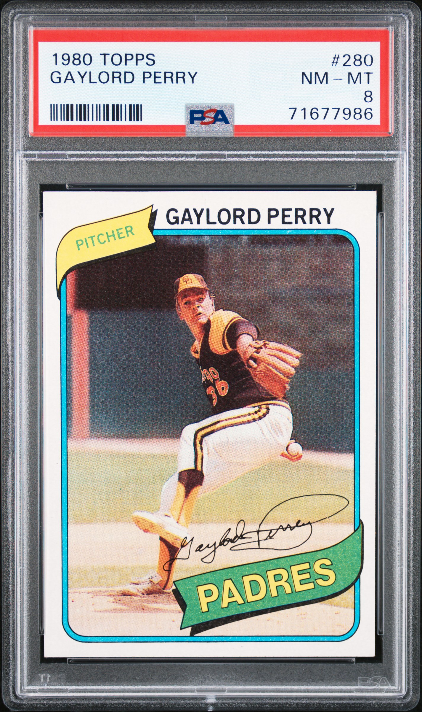 1980 Topps #280 Gaylord Perry - PSA NM-MT 8