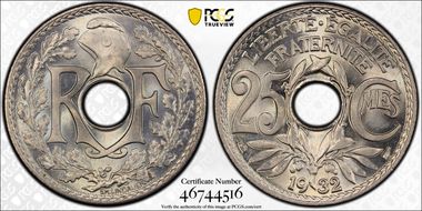 1932 25C Gad-380 F-171 MS66+