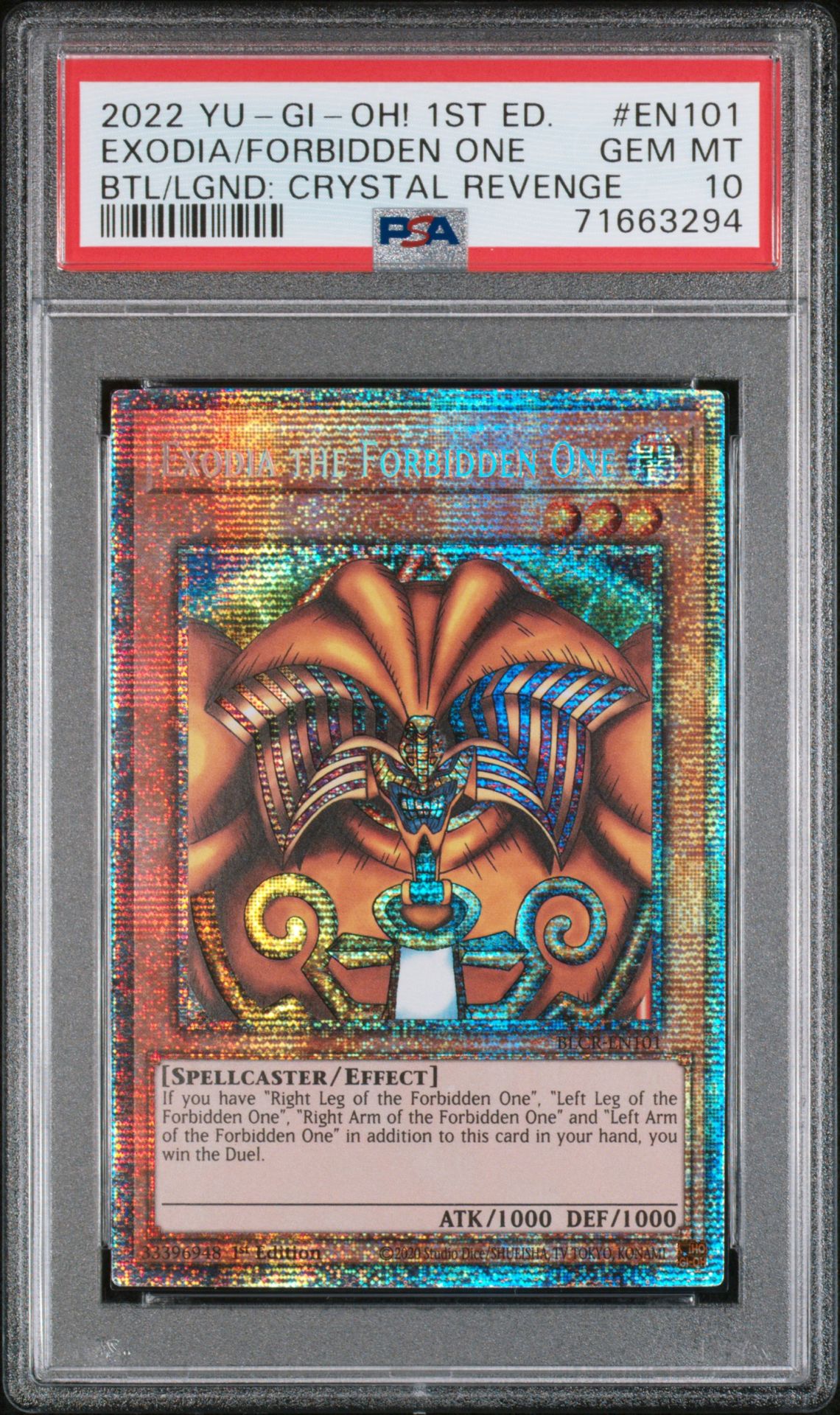 2022 Yu-Gi-Oh! YU-GI-OH! BATTLES OF LEGEND: CRYSTAL REVENGE BTL/LGND: CRYSTAL REVENGE #EN101 Exodia/Forbidden One front