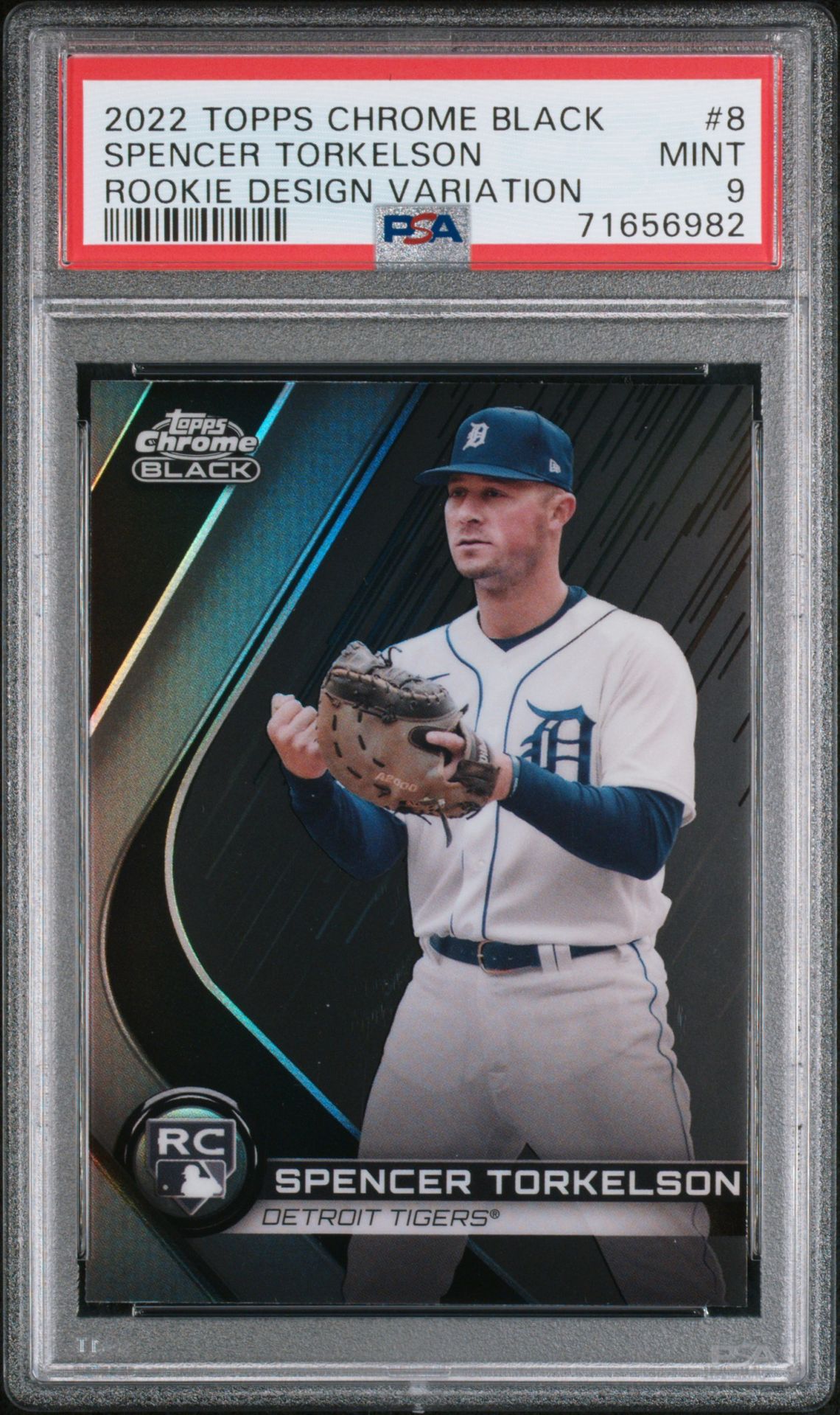 2022 Topps TOPPS CHROME BLACK ROOKIE DESIGN VARIATIONS #8 Spencer Torkelson front