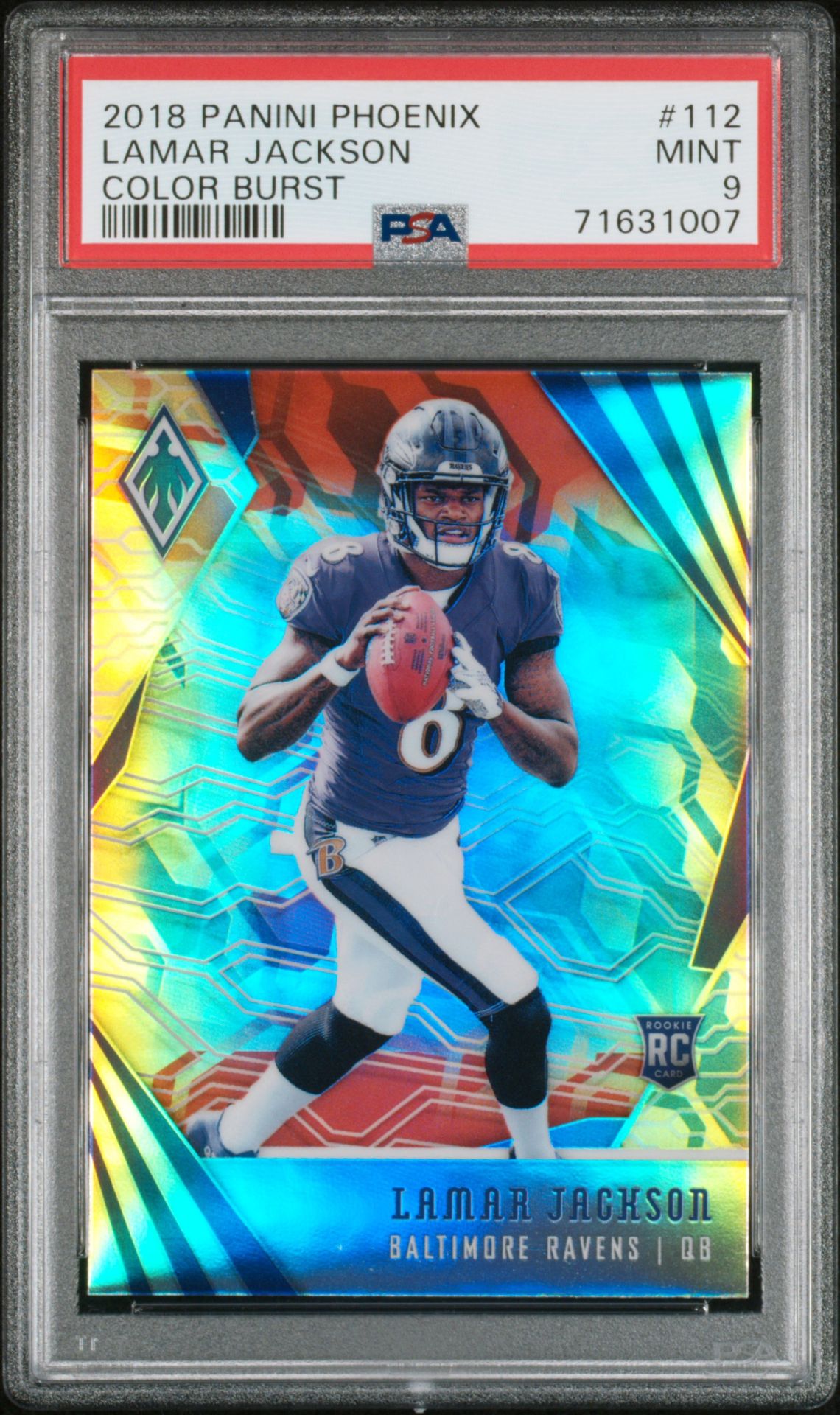 2018 Panini PANINI PHOENIX COLOR BURST #112 Lamar Jackson front