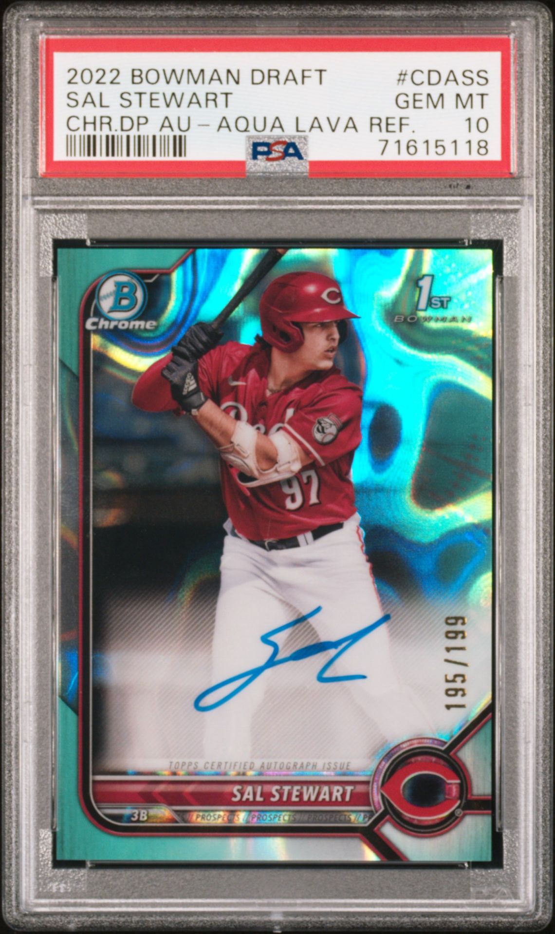 2022 Bowman BOWMAN DRAFT CHROME DRAFT PICK AUTOGRAPHS Refractor #CDASS Sal Stewart front