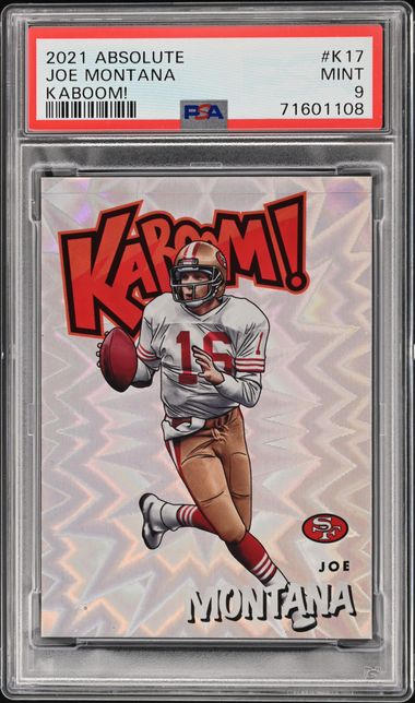 2021 Panini Absolute Kaboom! #K17 Joe Montana – PSA MINT 9 on