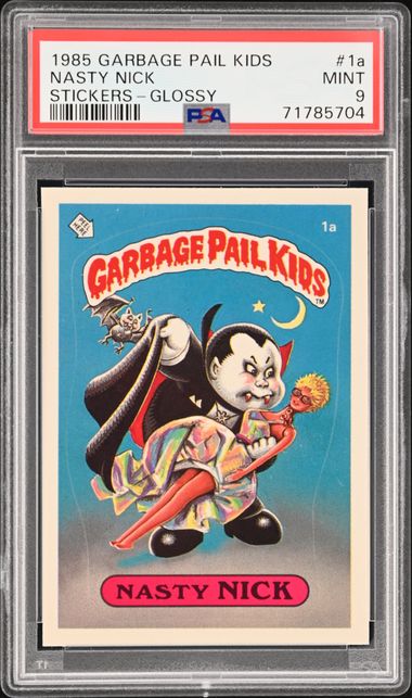 1985 Topps Garbage Pail Kids STICKERS-GLOSSY #1a Nasty Nick front