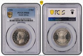 1952 2 Shil KM-38.2  Ag PR66