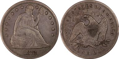 1872-S $1 VF35