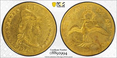 1795 $10 13 Leaves VF30