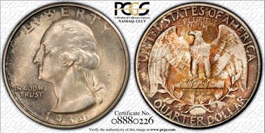 1934 25C Medium Motto MS64