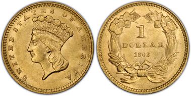 1862 G$1 MS62