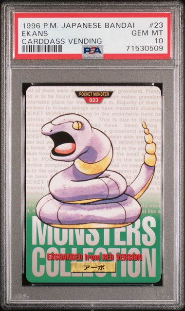 Ekans card PSA 10, cert 71530509