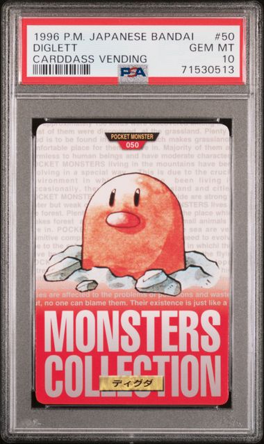 Diglett card PSA 10, cert 71530513