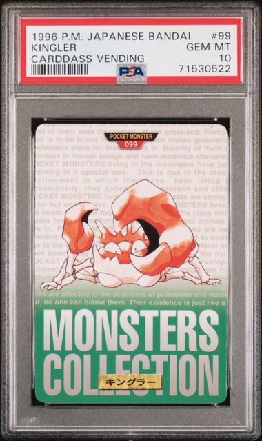 Kingler card PSA 10, cert 71530522