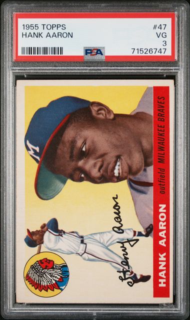 Hank Aaron 1955 Bowman Baseball Card #179 Psa 2 Good Braves