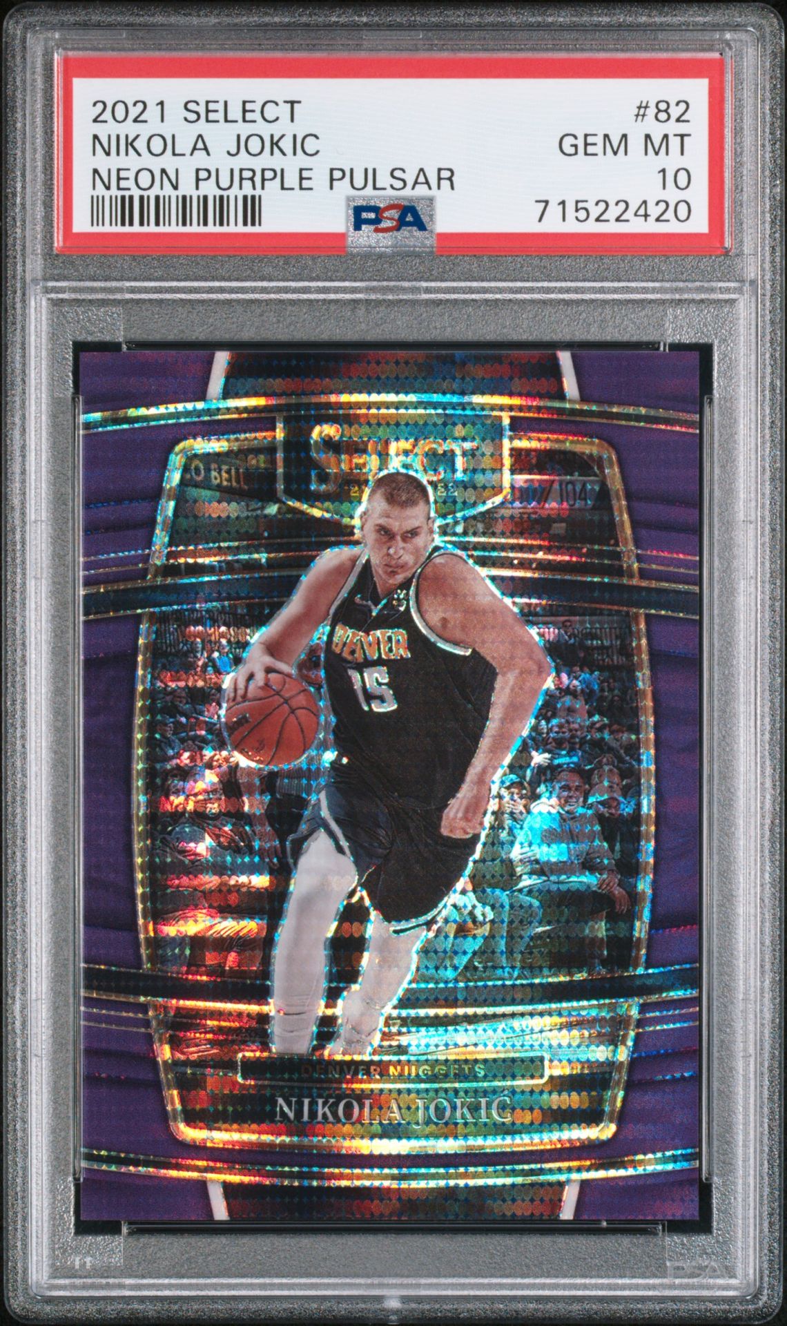 2021 Panini PANINI SELECT NEON PURPLE PULSAR #82 Nikola Jokic front