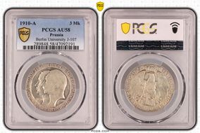 1910-A 3 Mk Berlin University J-107 AU58