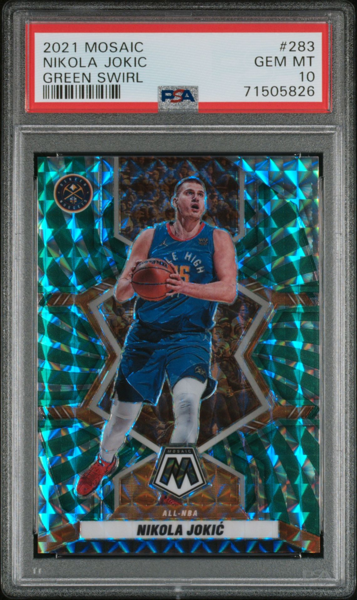 2021 Panini PANINI MOSAIC GREEN SWIRL #283 Nikola Jokic front
