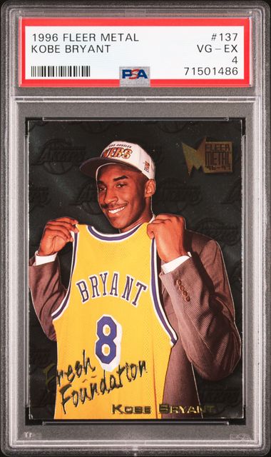 1996-97 Fleer Metal #137 Kobe Bryant Rookie Card – PSA VG-EX 4 on