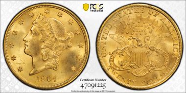 1904 $20 MS65
