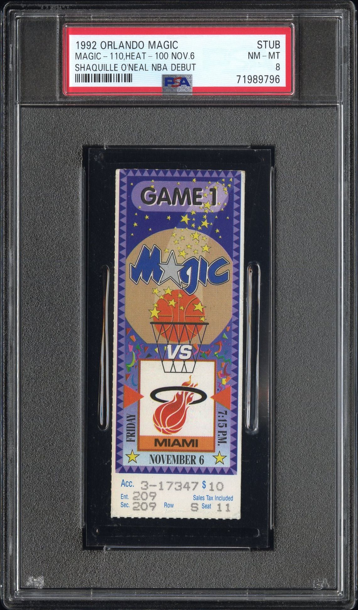 Seventeen of the 27 graded Shaquille O'Neal debut tickets carry his autograph