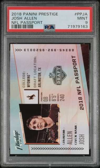 2018 Panini Panini Prestige Nfl Passport NFL PASSPORT #PPJA Josh Allen front